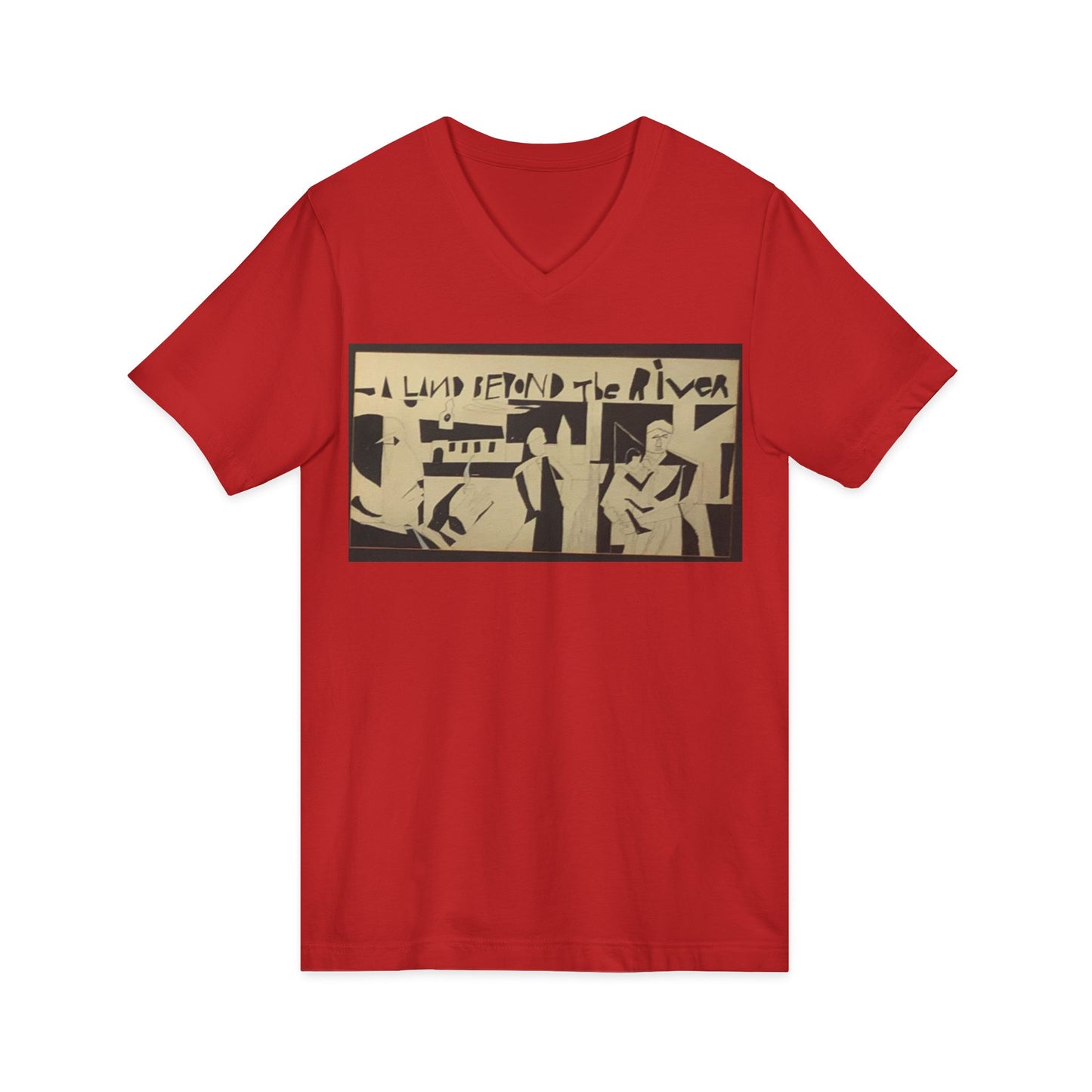 Romare Bearden |A Land Beyond The River |Artistic Unisex V-Neck Tee | Unique Gift for Art Lovers