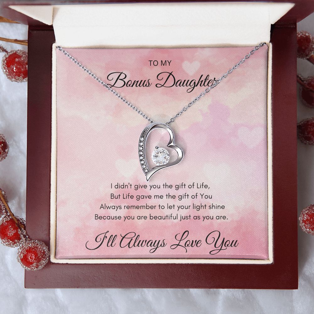 To My Bonus Daughter | Forever Love Necklace
