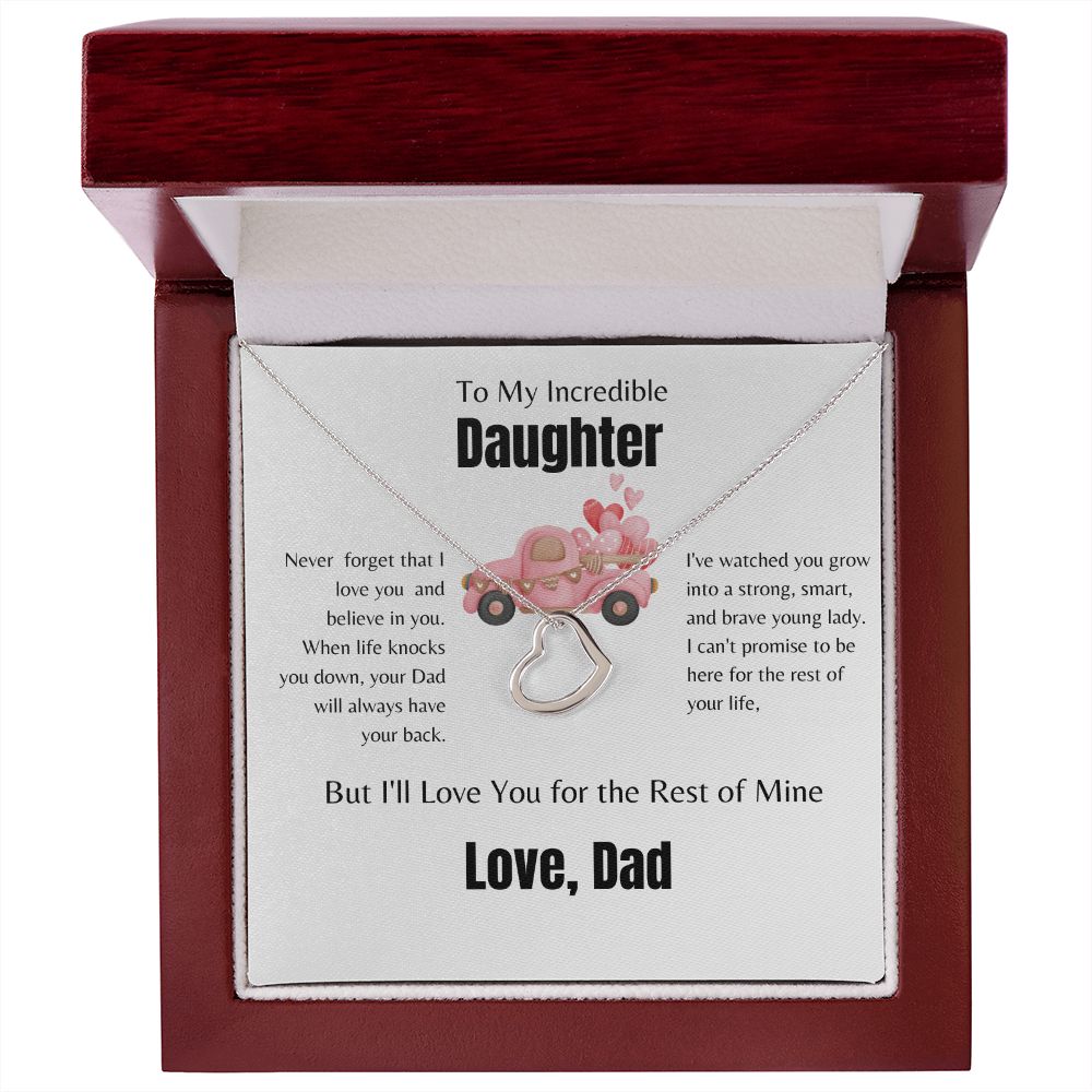 To My Incredible Daughter | Delicate Heart Necklace